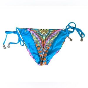 TRINA TURK Blue Floral Bikini Bottom Size 4